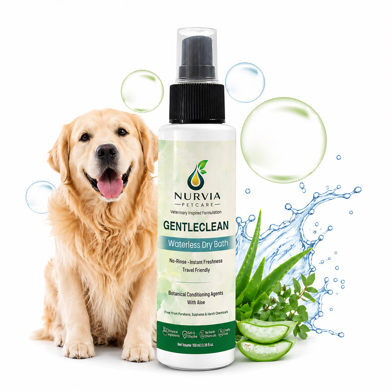 NURVIA GentleClean Waterless Dry Bath Spray for Dogs & Cats
