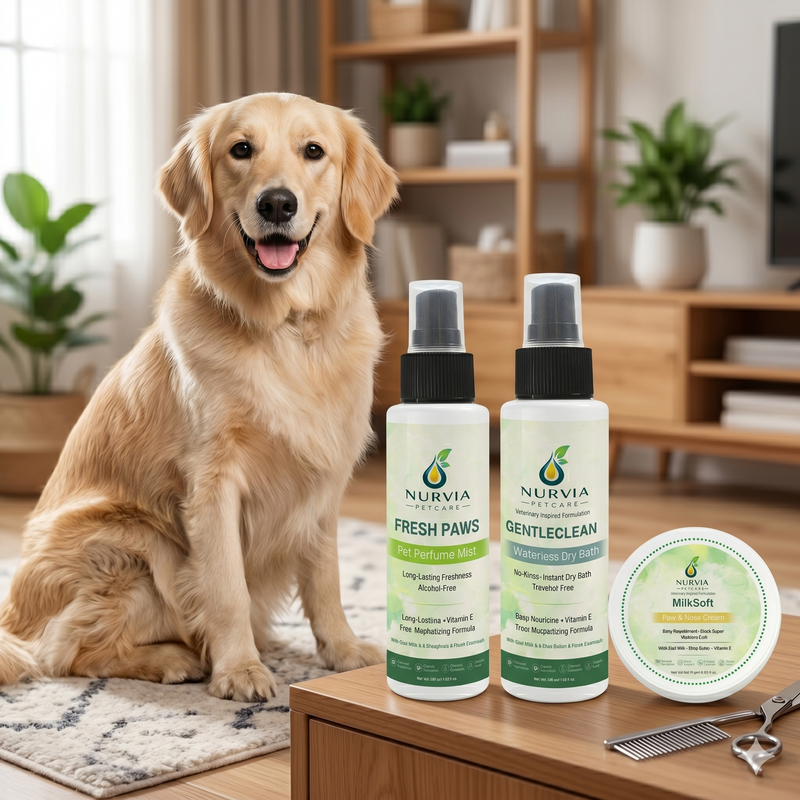 NURVIA Waterless Grooming Combo for Dogs & Cats